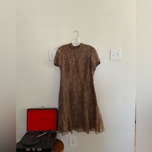 Brooks Brothers Women's Signature flower A-Line Belted Shirt Dress